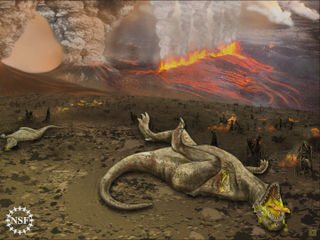 Illustration for article titled More evidence that volcanoes killed the dinosaurs